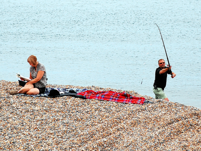 Fishing at the Cley Beach